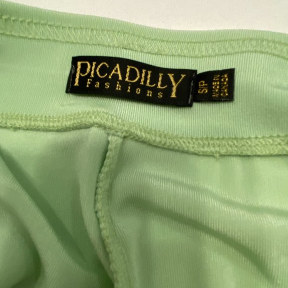 4 pcs outfit Skirt Pants Top & Cardigan Light Green Floral size Small Picadilly - Picture 10 of 13